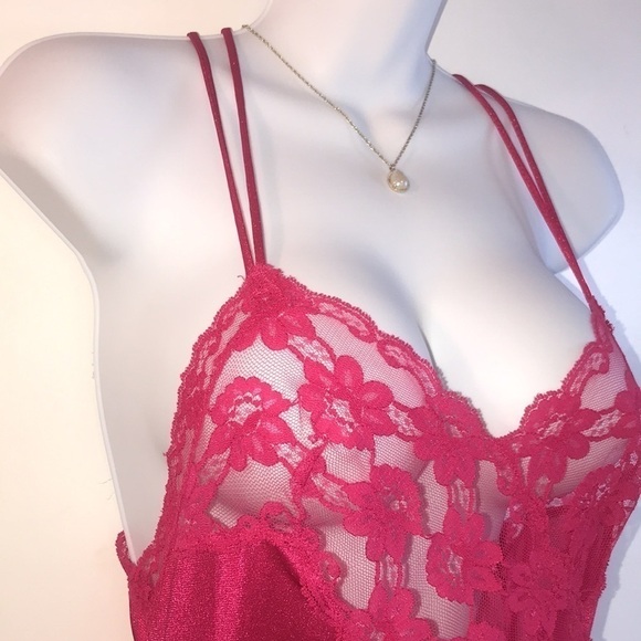 Vintage Vandemere Pink Lace Long Nightgown Size Large - Picture 5 of 14